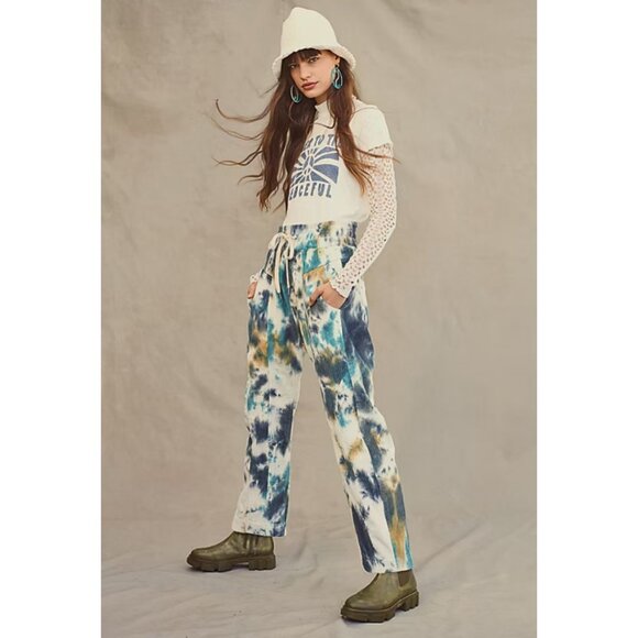 Free People We The Free Arcadia Cord Harem Tie-dye Pants Size - Picture 1 of 11